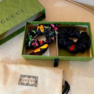 Gucci Silk GG Scrunchie Set